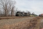 NS 4506 leads a westbound stack train